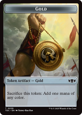 Elemental (0016) // Gold Double-Sided Token [Tarkir: Dragonstorm Commander Tokens]