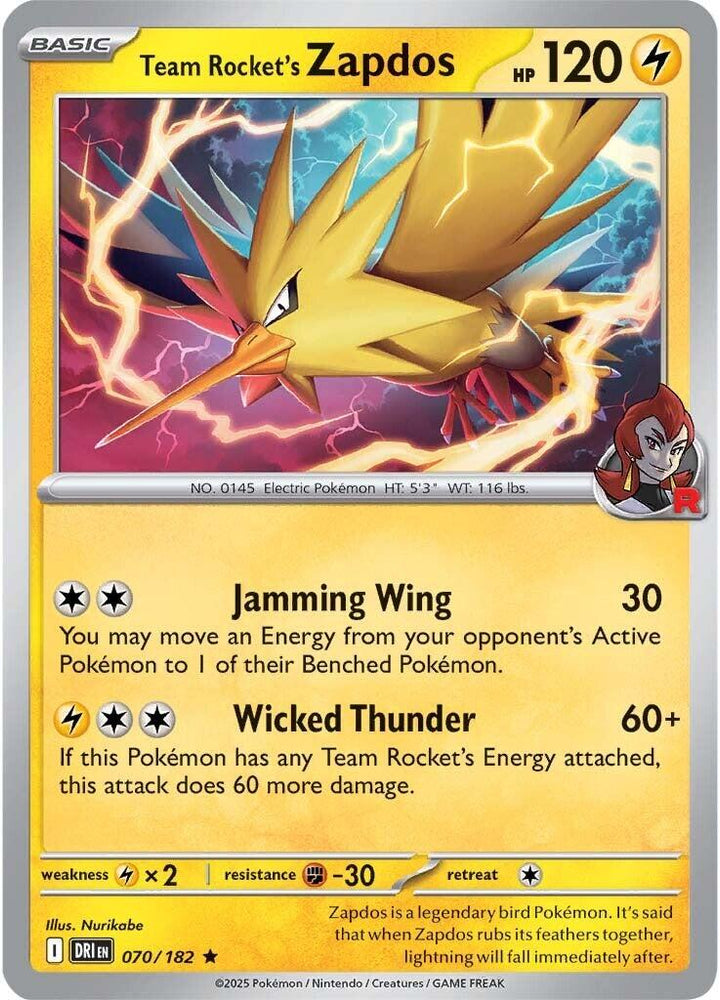 Team Rocket's Zapdos (070/182) [Scarlet & Violet: Destined Rivals]