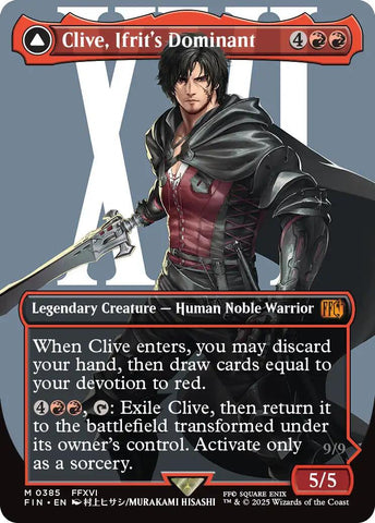 Clive, Ifrit's Dominant // Ifrit, Warden of Inferno (Borderless) (0385) [FINAL FANTASY]