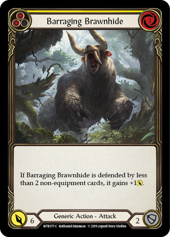 Barraging Brawnhide (Yellow) [WTR177-C] Alpha Print Rainbow Foil