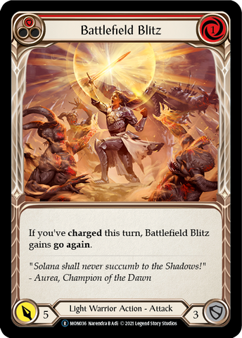 Battlefield Blitz (Red) [U-MON036-RF] Unlimited Rainbow Foil