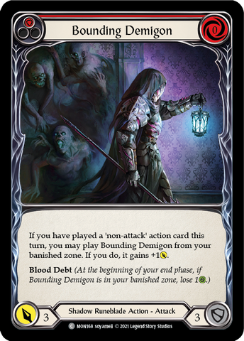 Bounding Demigon (Red) [MON168-RF] 1st Edition Rainbow Foil